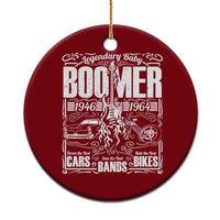 Legendary Baby Boomer Generation 1946 to 1964 Ceramic Ornament Vintage Rocker Classic Cars And Bikes Graphic
