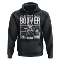 Legendary Baby Boomer Generation 1946 to 1964 Hoodie Vintage Rocker Classic Cars And Bikes Graphic