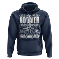Legendary Baby Boomer Generation 1946 to 1964 Hoodie Vintage Rocker Classic Cars And Bikes Graphic