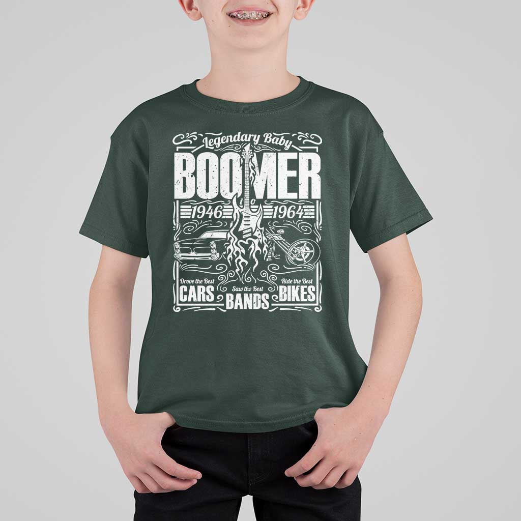 Legendary Baby Boomer Generation 1946 to 1964 T Shirt For Kid Vintage Rocker Classic Cars And Bikes Graphic