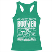 Legendary Baby Boomer Generation 1946 to 1964 Racerback Tank Top Vintage Rocker Classic Cars And Bikes Graphic