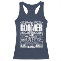 Legendary Baby Boomer Generation 1946 to 1964 Racerback Tank Top Vintage Rocker Classic Cars And Bikes Graphic