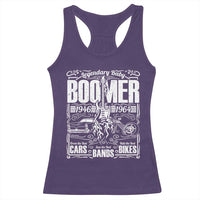 Legendary Baby Boomer Generation 1946 to 1964 Racerback Tank Top Vintage Rocker Classic Cars And Bikes Graphic