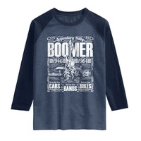 Legendary Baby Boomer Generation 1946 to 1964 Raglan Shirt Vintage Rocker Classic Cars And Bikes Graphic