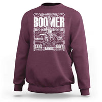 Legendary Baby Boomer Generation 1946 to 1964 Sweatshirt Vintage Rocker Classic Cars And Bikes Graphic