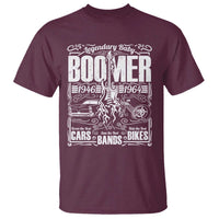 Legendary Baby Boomer Generation 1946 to 1964 T Shirt Vintage Rocker Classic Cars And Bikes Graphic