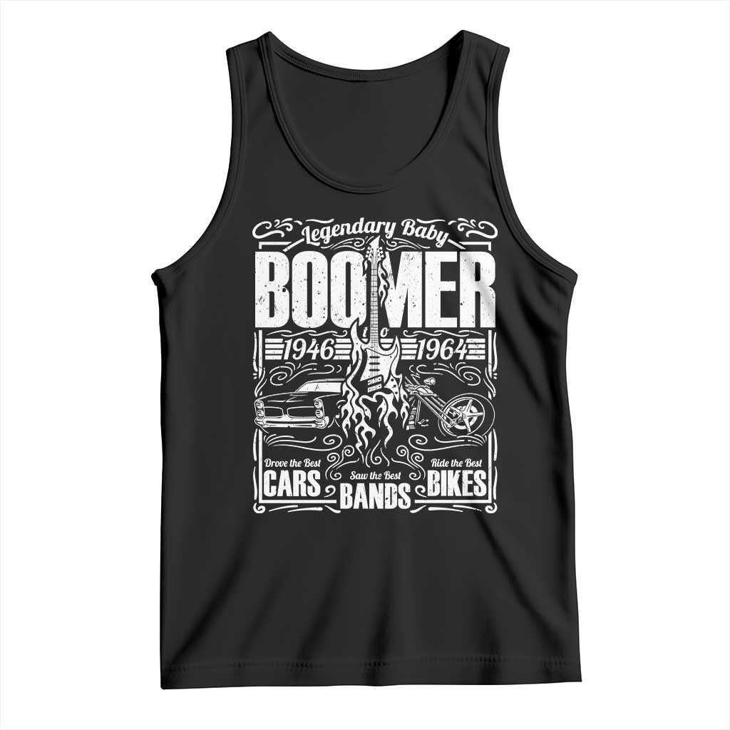 Legendary Baby Boomer Generation 1946 to 1964 Tank Top Vintage Rocker Classic Cars And Bikes Graphic