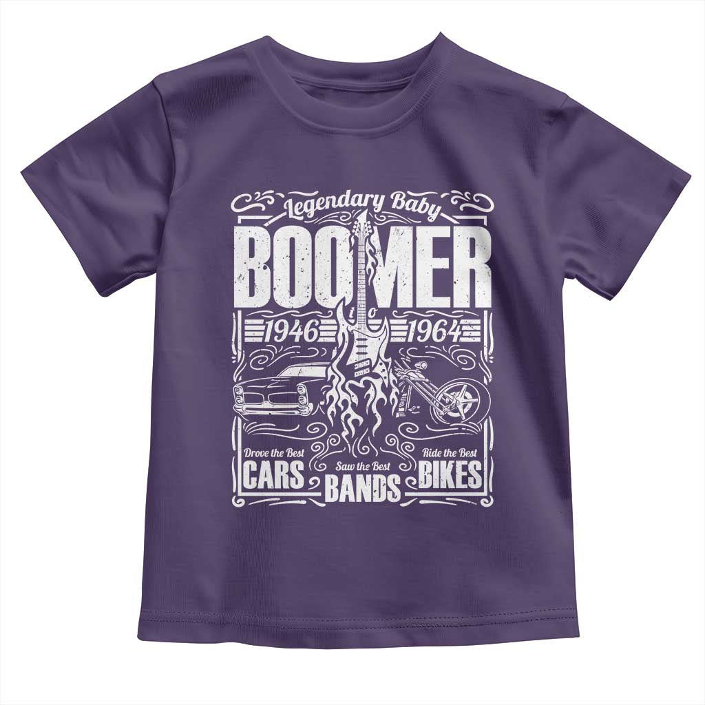Legendary Baby Boomer Generation 1946 to 1964 Toddler T Shirt Vintage Rocker Classic Cars And Bikes Graphic