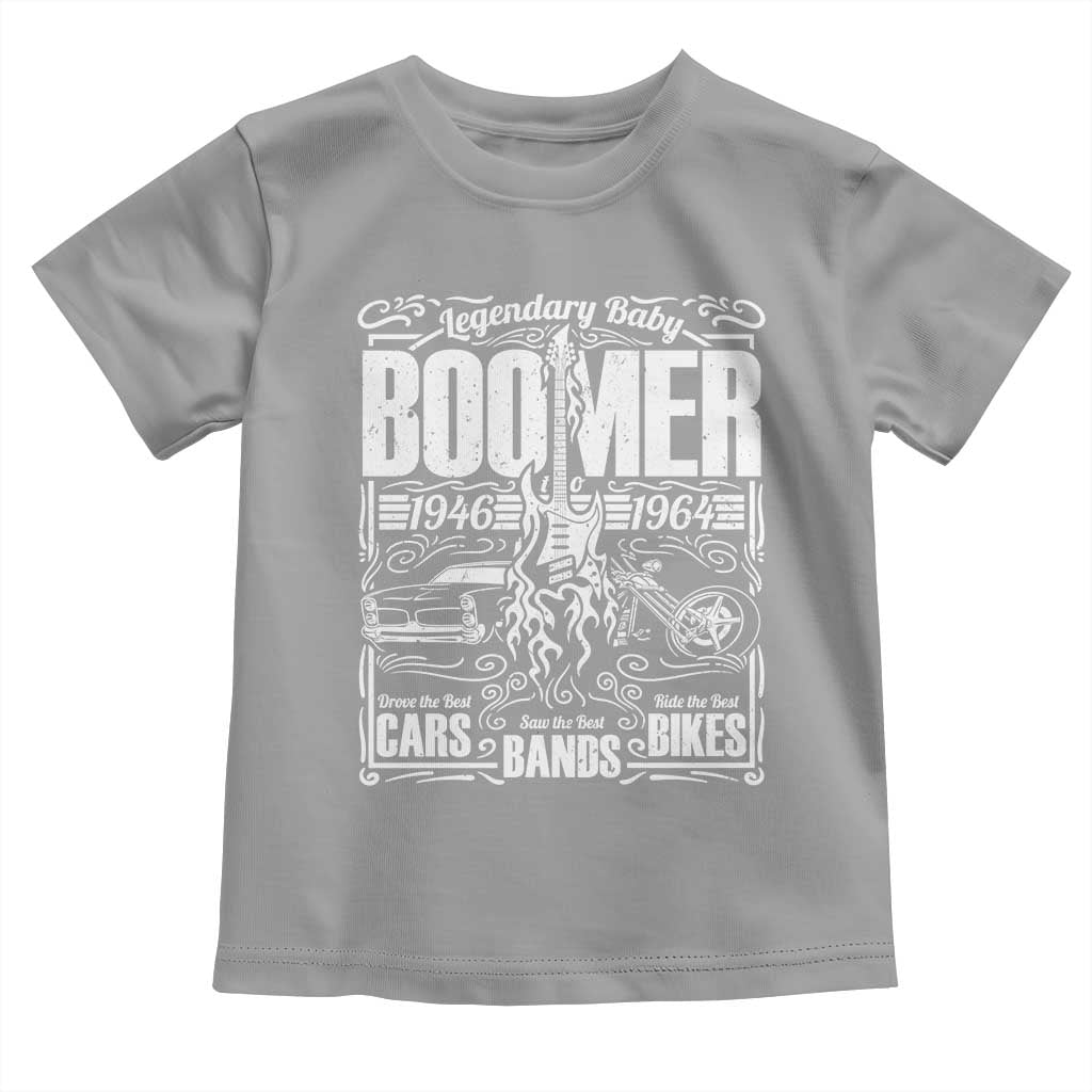 Legendary Baby Boomer Generation 1946 to 1964 Toddler T Shirt Vintage Rocker Classic Cars And Bikes Graphic