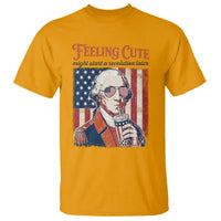 Funny George Washington Revolutionary Patriotic T Shirt Feeling Cute Might Start A Revolution Later