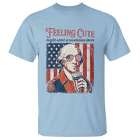 Funny George Washington Revolutionary Patriotic T Shirt Feeling Cute Might Start A Revolution Later