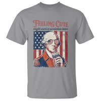 Funny George Washington Revolutionary Patriotic T Shirt Feeling Cute Might Start A Revolution Later