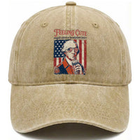 Funny George Washington Revolutionary Patriotic Washed Cotton Baseball Cap Feeling Cute Might Start A Revolution Later