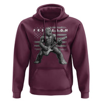 Freedom Bigfoot Playing Electric Guitar Hoodie Sasquatch Rock Star American Flag Patriotic Graphic