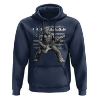 Freedom Bigfoot Playing Electric Guitar Hoodie Sasquatch Rock Star American Flag Patriotic Graphic