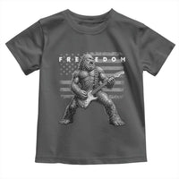 Freedom Bigfoot Playing Electric Guitar Toddler T Shirt Sasquatch Rock Star American Flag Patriotic Graphic