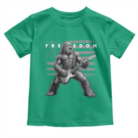 Freedom Bigfoot Playing Electric Guitar Toddler T Shirt Sasquatch Rock Star American Flag Patriotic Graphic