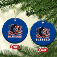 Blessed Black Queen Afro American Flag Ceramic Ornament Patriotic Juneteenth 4th of July