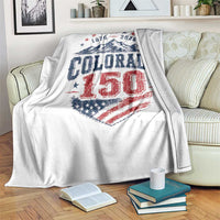 Colorado Rocky Mountains 150th Anniversary Throw Blanket Sesquicentennial 1876 2026 Patriotic Graphic