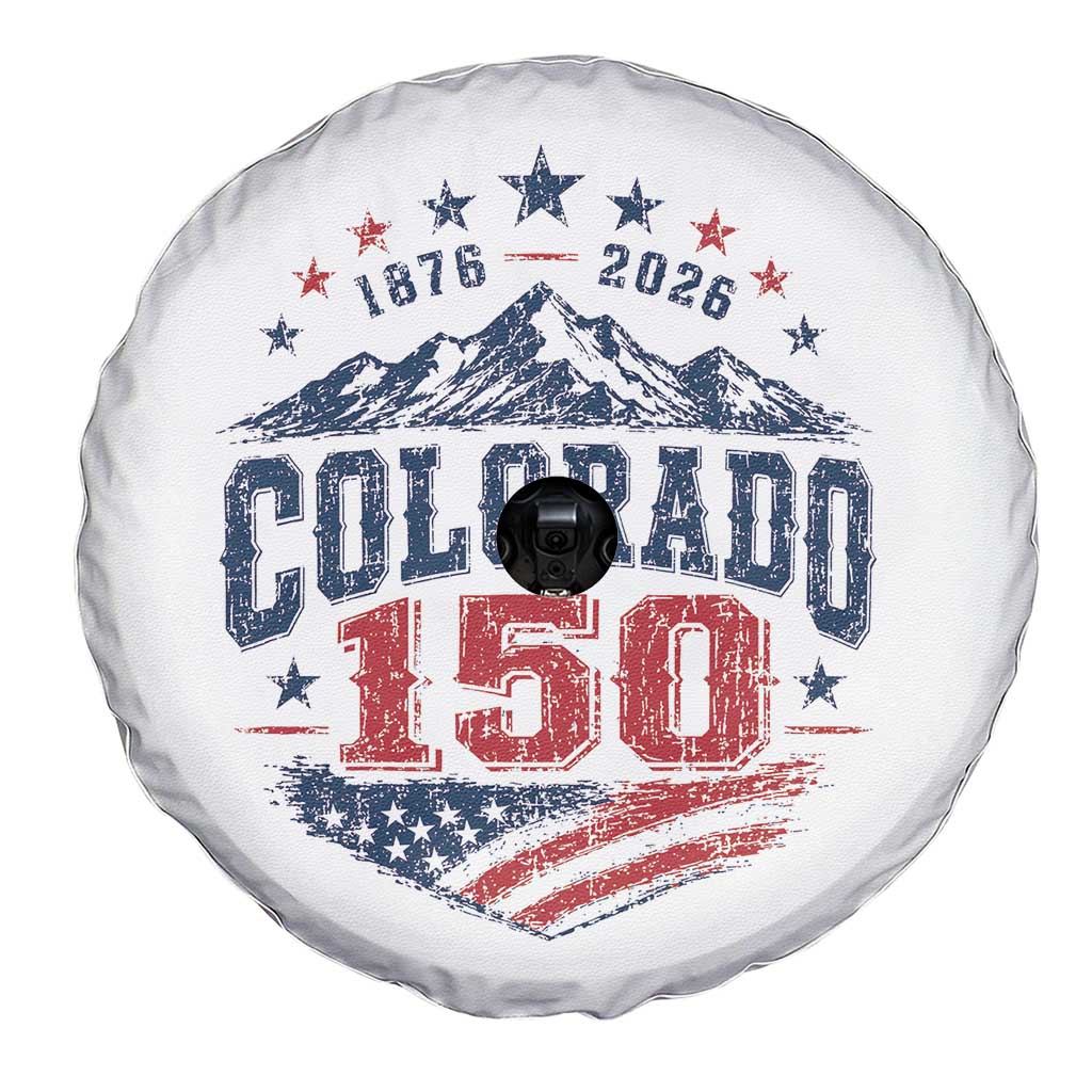 Colorado Rocky Mountains 150th Anniversary Spare Tire Cover Sesquicentennial 1876 2026 Patriotic Graphic