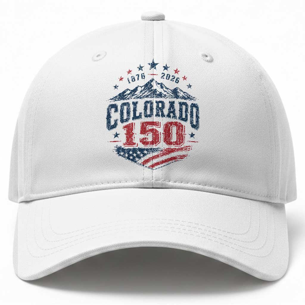 Colorado Rocky Mountains 150th Anniversary Baseball Cap Sesquicentennial 1876 2026 Patriotic Graphic