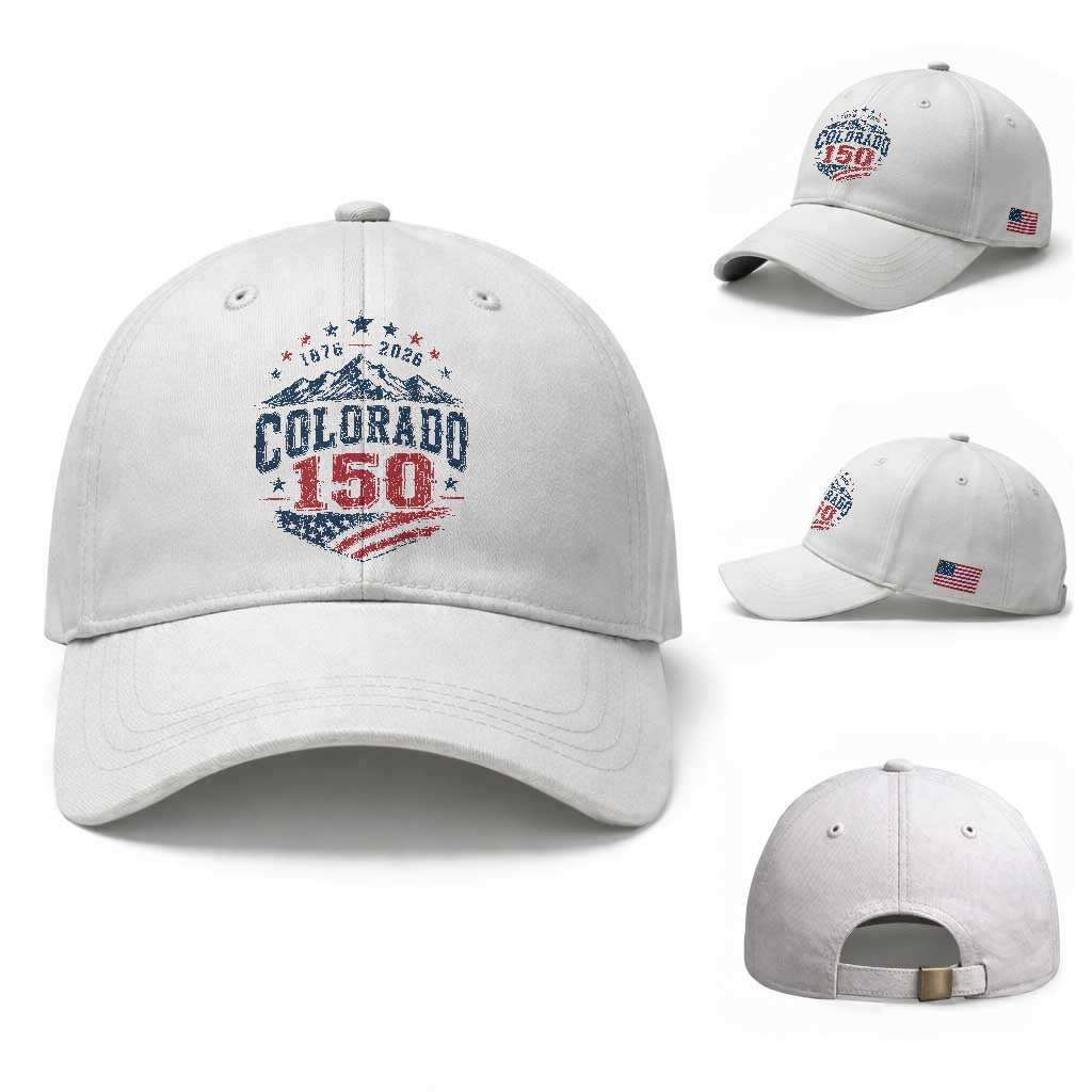 Colorado Rocky Mountains 150th Anniversary Baseball Cap Sesquicentennial 1876 2026 Patriotic Graphic