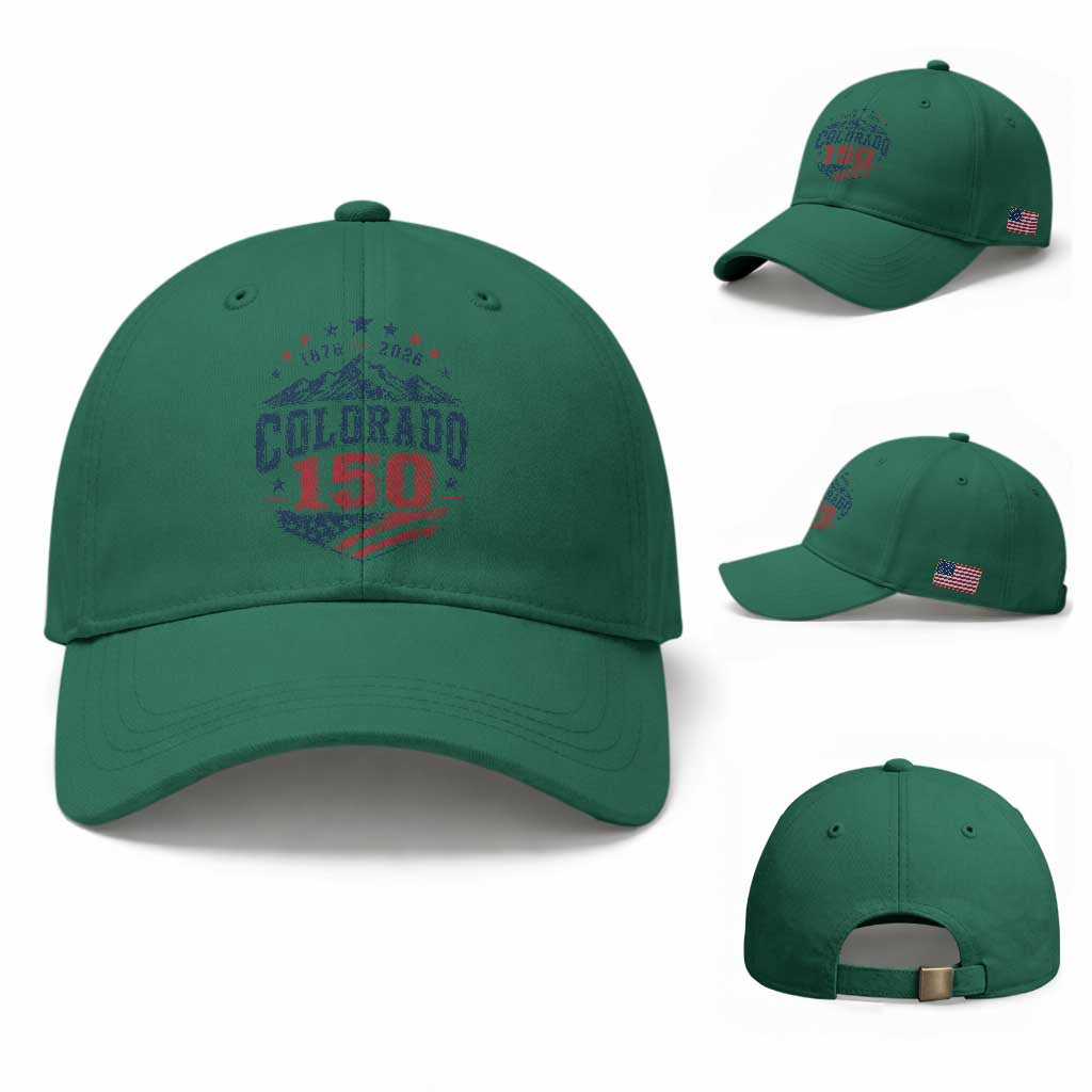 Colorado Rocky Mountains 150th Anniversary Baseball Cap Sesquicentennial 1876 2026 Patriotic Graphic