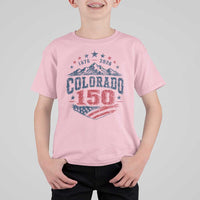 Colorado Rocky Mountains 150th Anniversary T Shirt For Kid Sesquicentennial 1876 2026 Patriotic Graphic