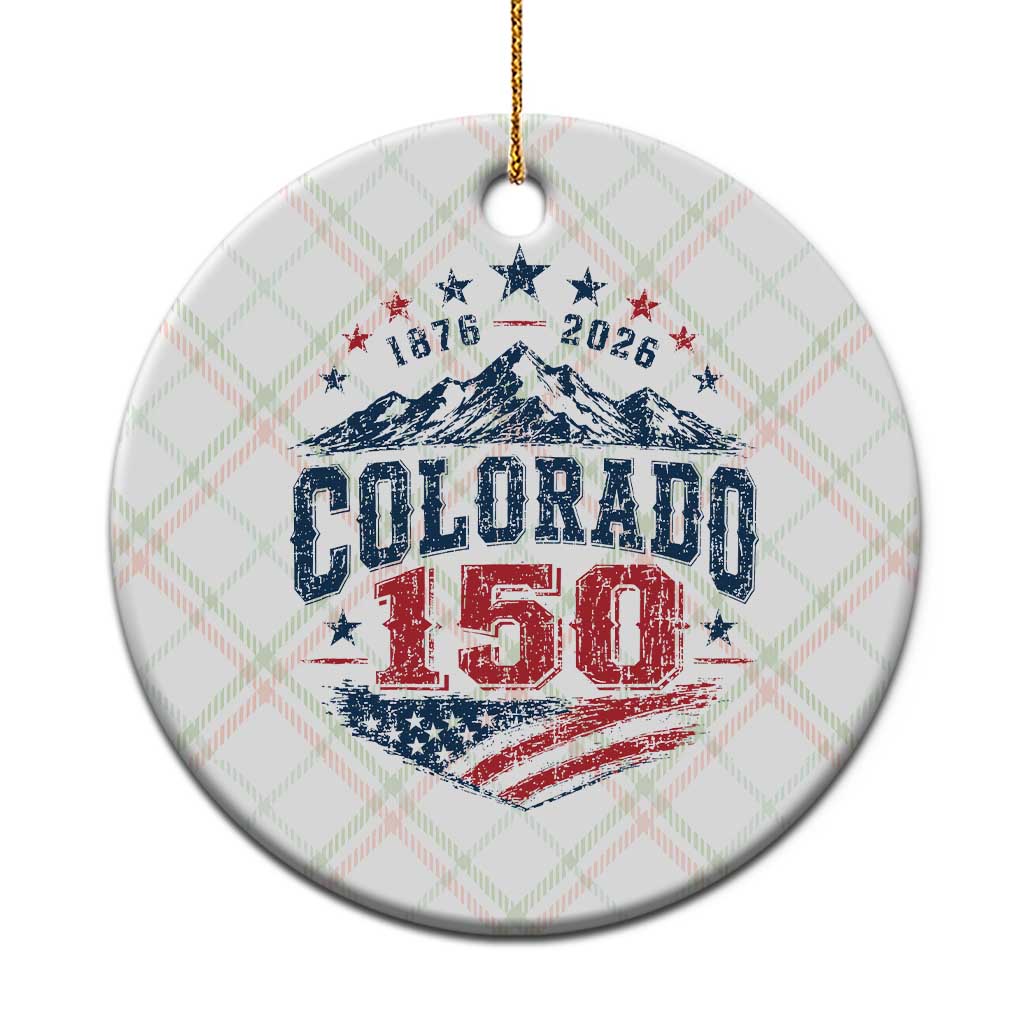 Colorado Rocky Mountains 150th Anniversary Ceramic Ornament Sesquicentennial 1876 2026 Patriotic Graphic