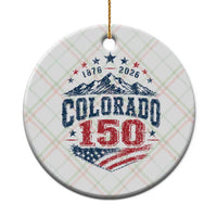 Colorado Rocky Mountains 150th Anniversary Ceramic Ornament Sesquicentennial 1876 2026 Patriotic Graphic