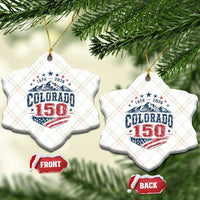 Colorado Rocky Mountains 150th Anniversary Ceramic Ornament Sesquicentennial 1876 2026 Patriotic Graphic