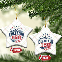 Colorado Rocky Mountains 150th Anniversary Ceramic Ornament Sesquicentennial 1876 2026 Patriotic Graphic
