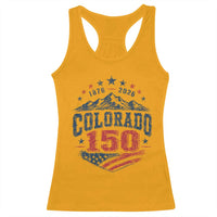 Colorado Rocky Mountains 150th Anniversary Racerback Tank Top Sesquicentennial 1876 2026 Patriotic Graphic
