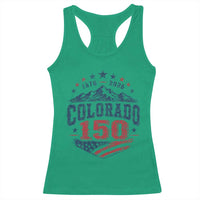 Colorado Rocky Mountains 150th Anniversary Racerback Tank Top Sesquicentennial 1876 2026 Patriotic Graphic