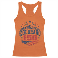 Colorado Rocky Mountains 150th Anniversary Racerback Tank Top Sesquicentennial 1876 2026 Patriotic Graphic