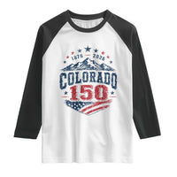 Colorado Rocky Mountains 150th Anniversary Raglan Shirt Sesquicentennial 1876 2026 Patriotic Graphic