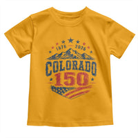 Colorado Rocky Mountains 150th Anniversary Toddler T Shirt Sesquicentennial 1876 2026 Patriotic Graphic