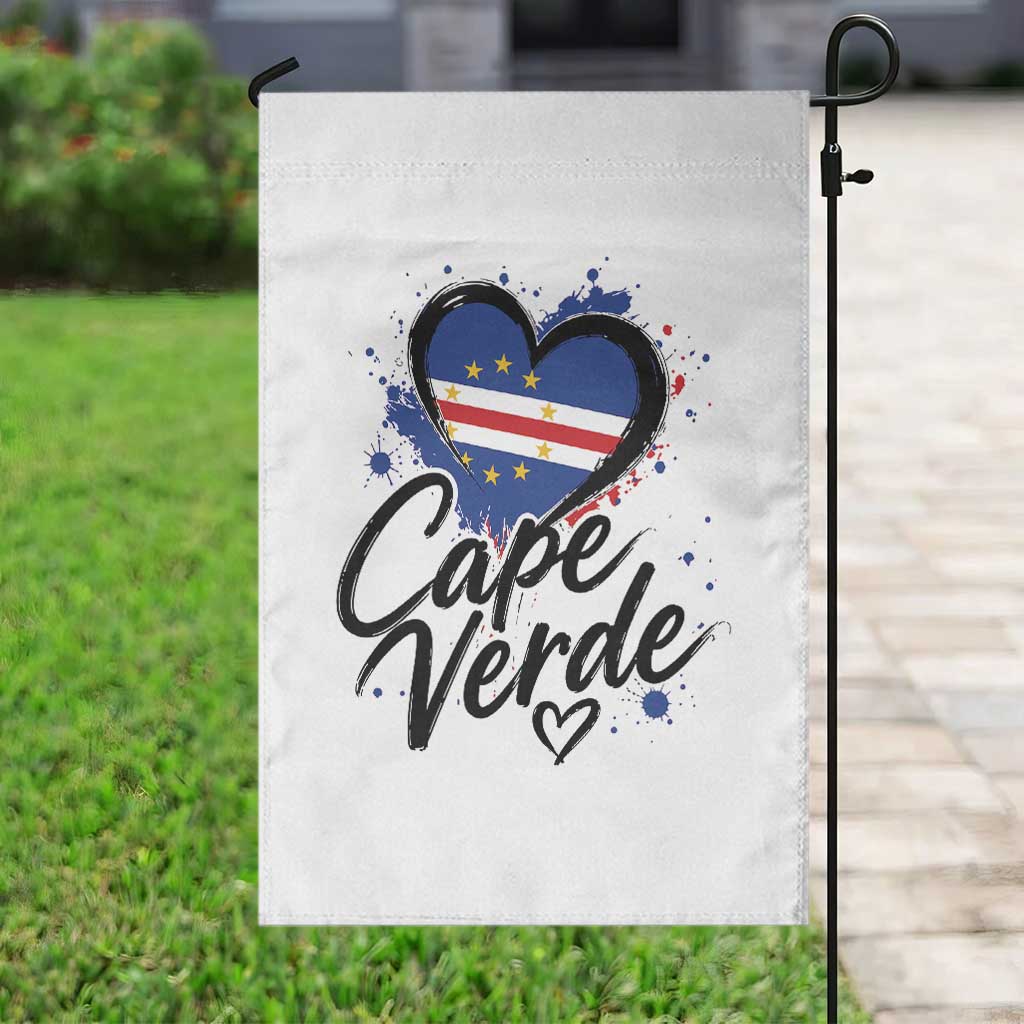 Cape Verde Flag Heart Garden Flag Cabo Verde Pride Verdean Love