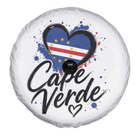 Cape Verde Flag Heart Spare Tire Cover Cabo Verde Pride Verdean Love