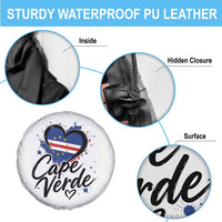 Cape Verde Flag Heart Spare Tire Cover Cabo Verde Pride Verdean Love