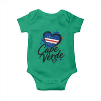 Cape Verde Flag Heart Baby Onesie Cabo Verde Pride Verdean Love