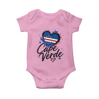 Cape Verde Flag Heart Baby Onesie Cabo Verde Pride Verdean Love