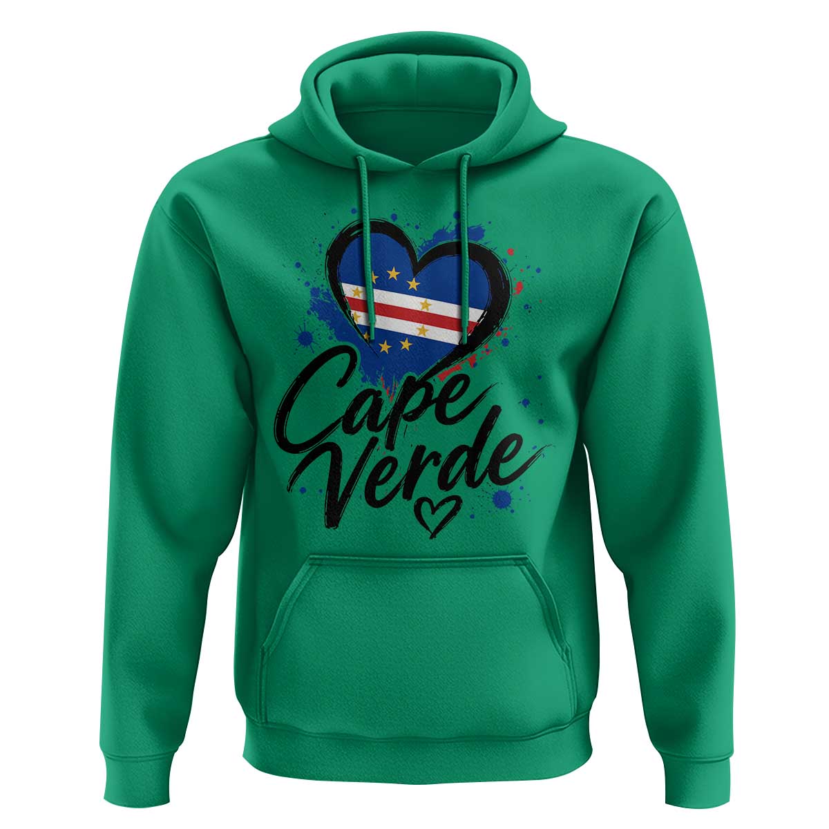 Cape Verde Flag Heart Hoodie Cabo Verde Pride Verdean Love