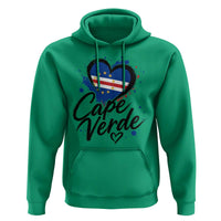 Cape Verde Flag Heart Hoodie Cabo Verde Pride Verdean Love