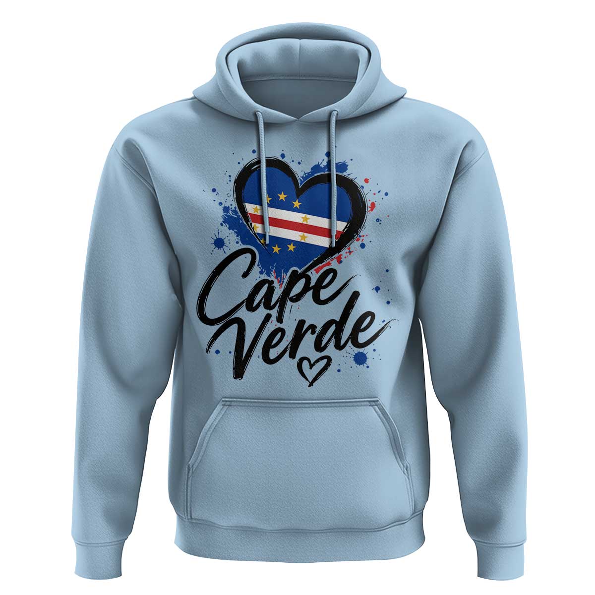 Cape Verde Flag Heart Hoodie Cabo Verde Pride Verdean Love