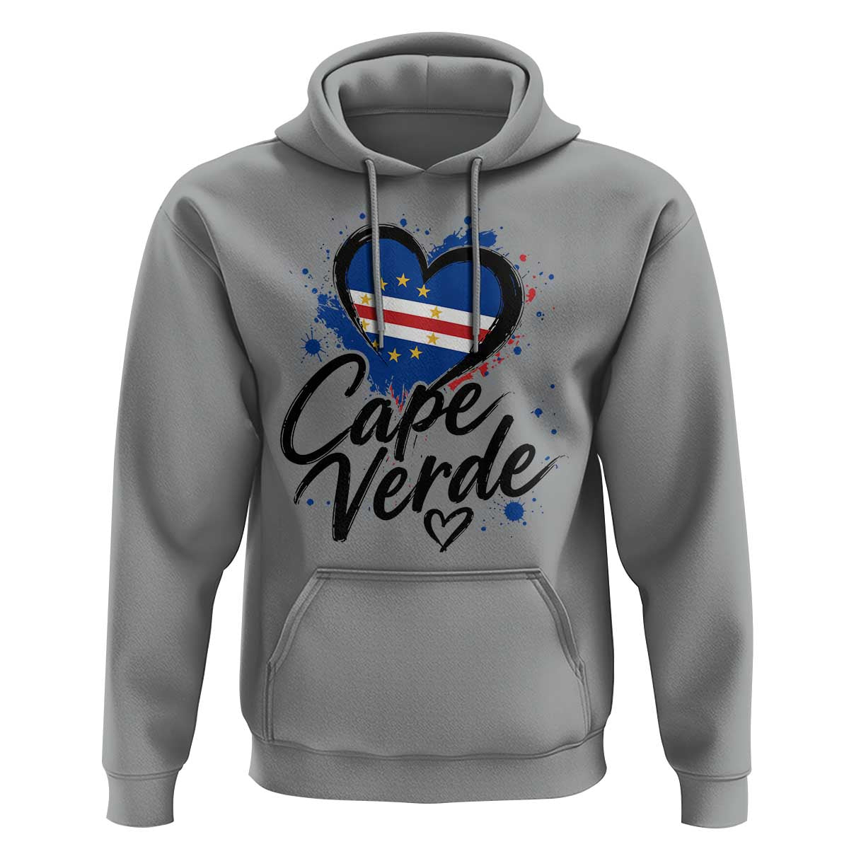 Cape Verde Flag Heart Hoodie Cabo Verde Pride Verdean Love