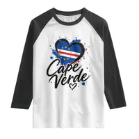 Cape Verde Flag Heart Raglan Shirt Cabo Verde Pride Verdean Love
