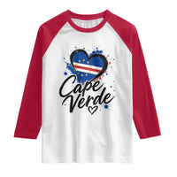 Cape Verde Flag Heart Raglan Shirt Cabo Verde Pride Verdean Love
