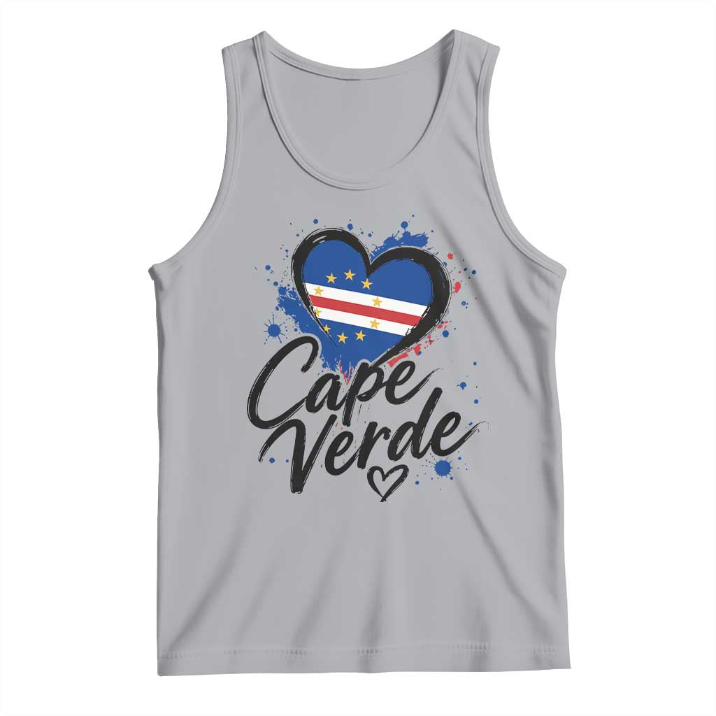 Cape Verde Flag Heart Tank Top Cabo Verde Pride Verdean Love