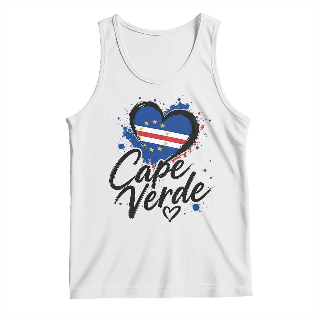 Cape Verde Flag Heart Tank Top Cabo Verde Pride Verdean Love